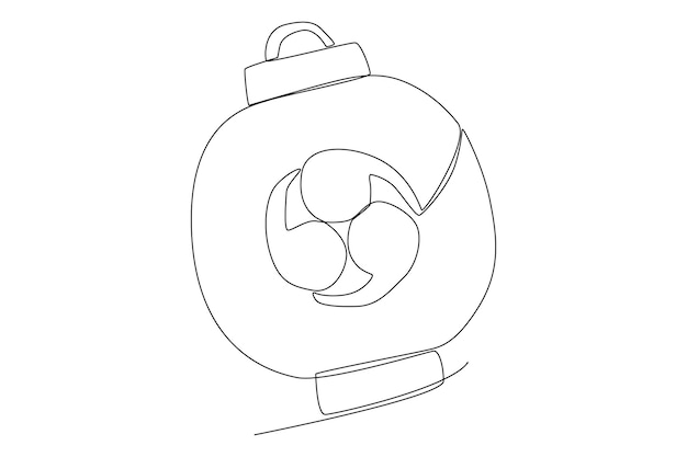 Traditional Chinese lantern with a symbol one line art