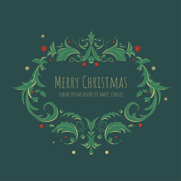 Vector traditional christmas greeting cards card ornate floral frames