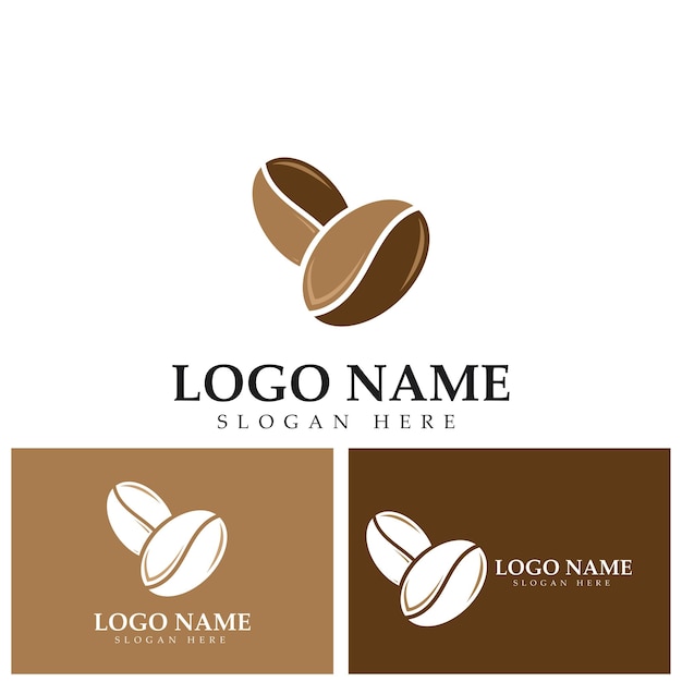 Traditional coffee bean icon vector illustration template