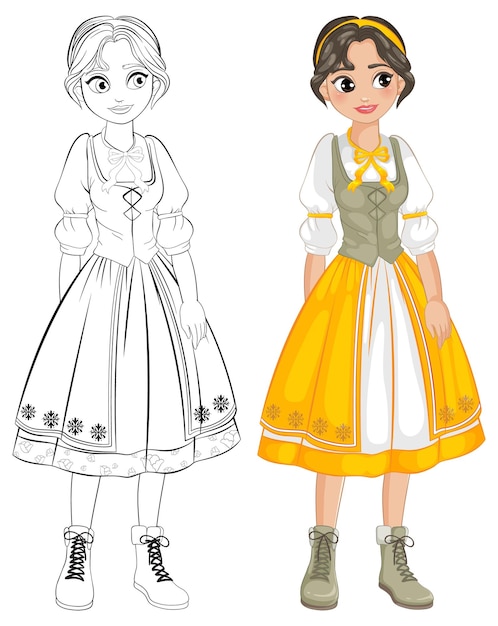 Vector traditional dress character illustration