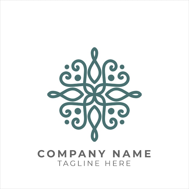 Vector traditional floral patten logo design