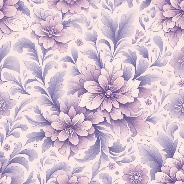 Vector traditional floral patterns lilac