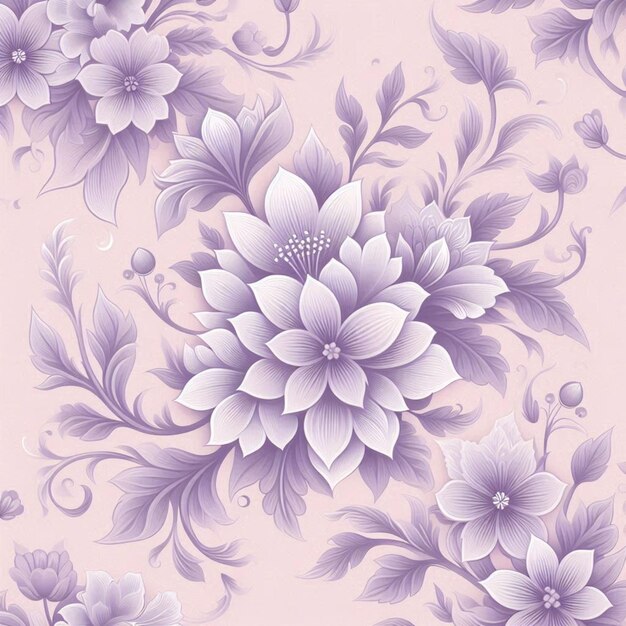 Vector traditional floral patterns lilac