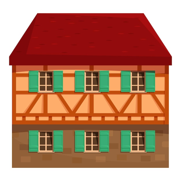 Traditional german fachwerk haus standing with green shutters