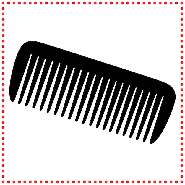 Vector traditional hair comb vector perfect for grooming beauty and hair care design concepts