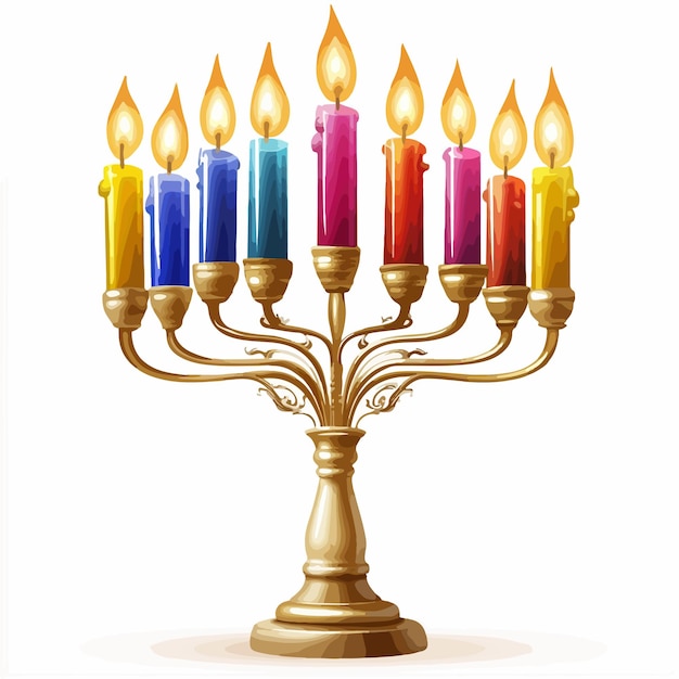 Traditional Hanukkah Menorah Symbolizing Jewish Holiday Celebration