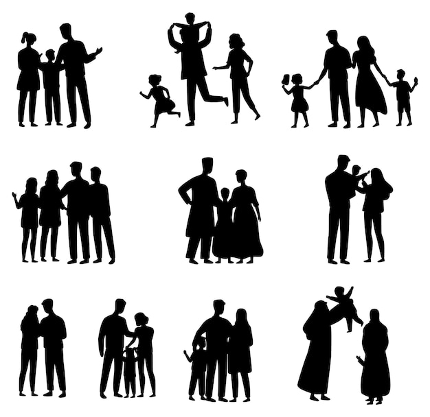 Traditional heterosexual families with children Collections Silhouettes