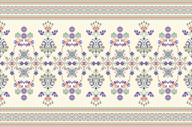 Traditional ikat and ethnic seamless pattern with geometric tribal background