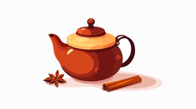 Vector traditional indian chai tea vector icon for beverage menu design