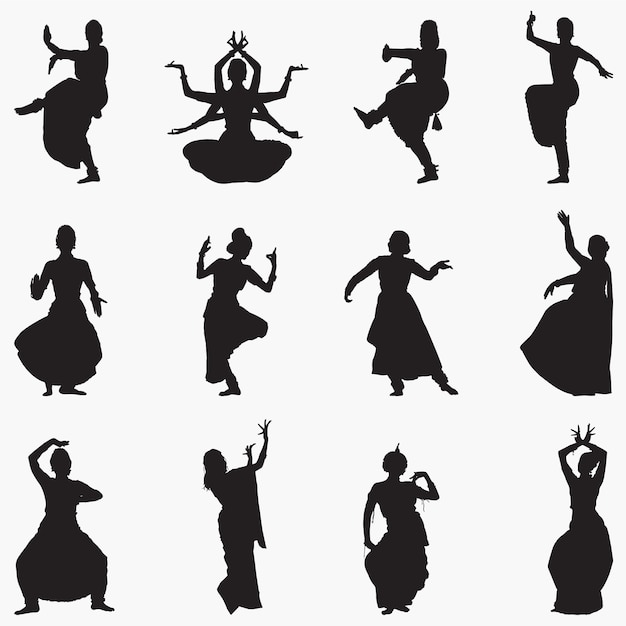 Traditional Indian Dance Silhouettes