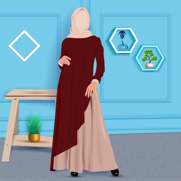 traditional irani hijab illustration