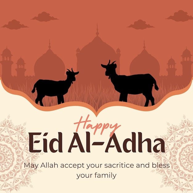 Traditional Islamic Eid Al Adha mubarak festival background