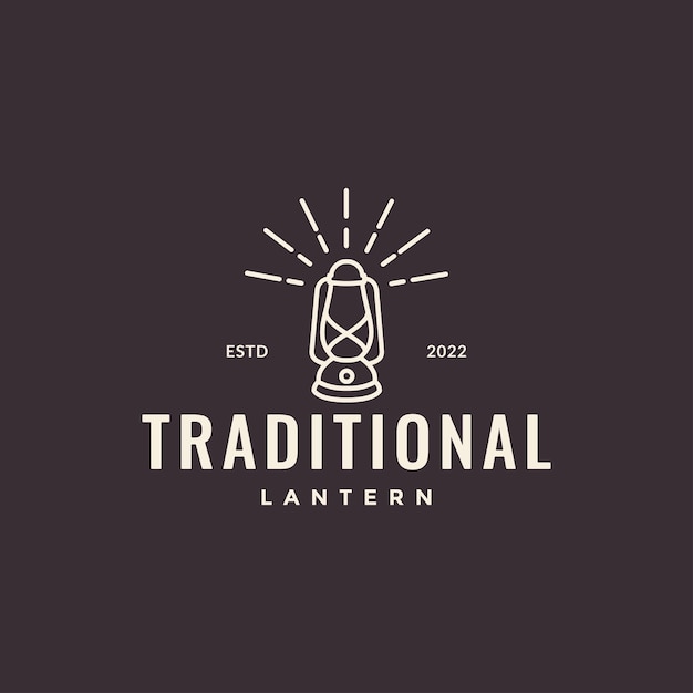 Traditional lantern kerosene vintage hipster logo