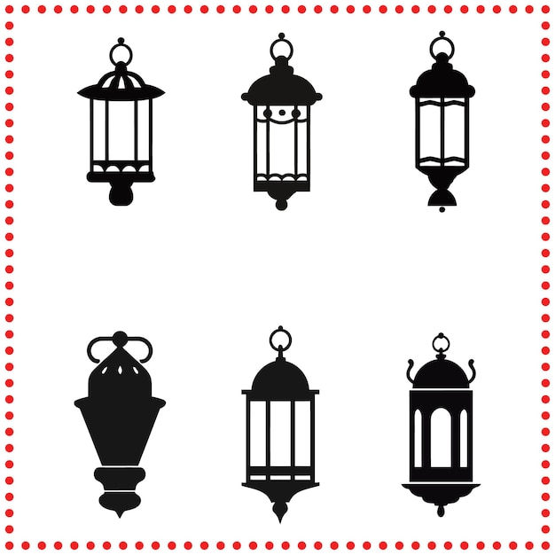 Vector traditional lantern silhouette vector for vintage themed art projects