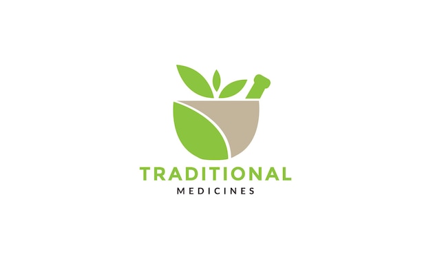 Traditional medicine herbal logo vector symbol icon design graphic illustration