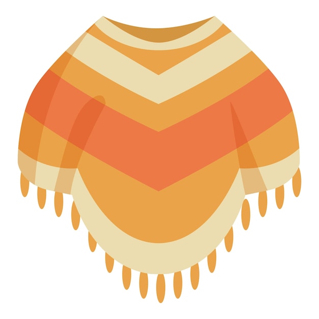 Vector traditional mexican poncho with colorful stripes and fringes for cinco de mayo celebration