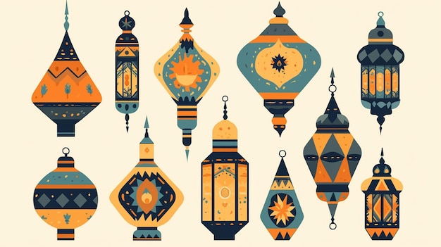 Vector traditional motifs of tangier morocco