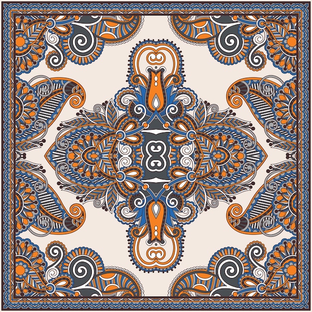 Vector traditional ornamental floral paisley bandanna you can use this pattern in the design