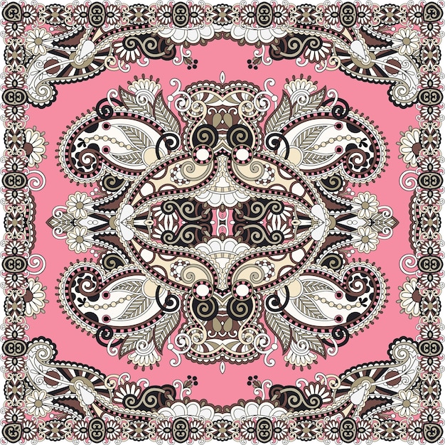 Traditional ornamental floral paisley bandanna You can use this patternn