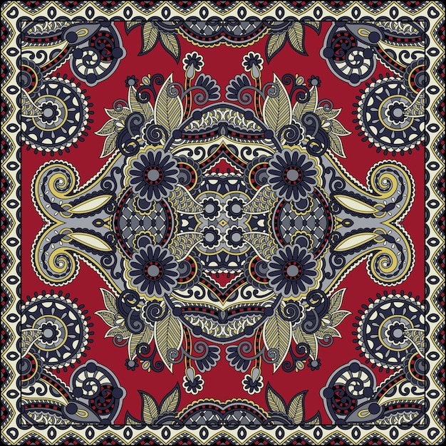 Traditional ornamental floral paisley bandanna