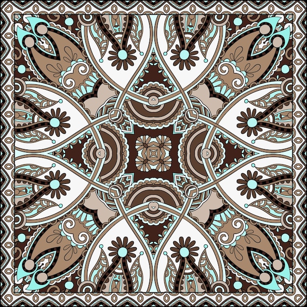 Vector traditional ornamental floral paisley bandanna