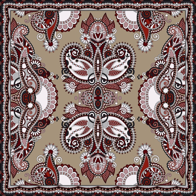 Traditional ornamental floral paisley bandanna