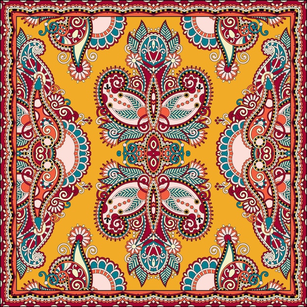 Traditional ornamental floral paisley bandanna