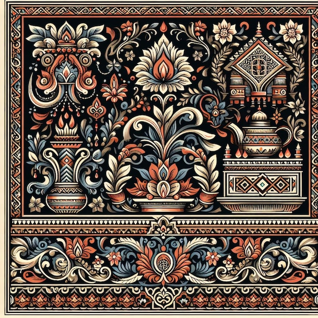 traditional pattern vector illustration for print