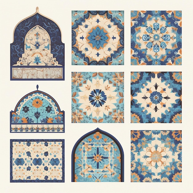 Vector traditional patterns of fez morocco