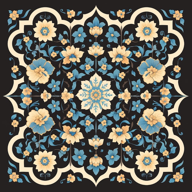 Vector traditional patterns of kashan iran