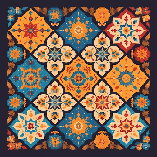 Vector traditional patterns of shiraz iran