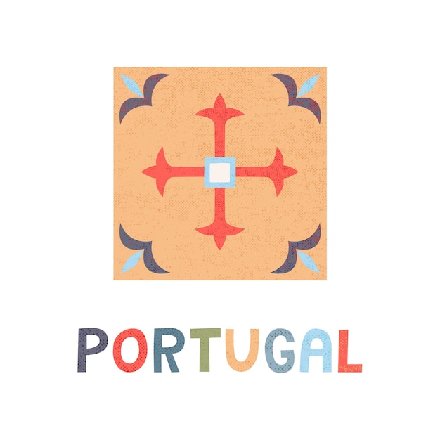 Traditional portuguese mosaic and lettering Portugal.