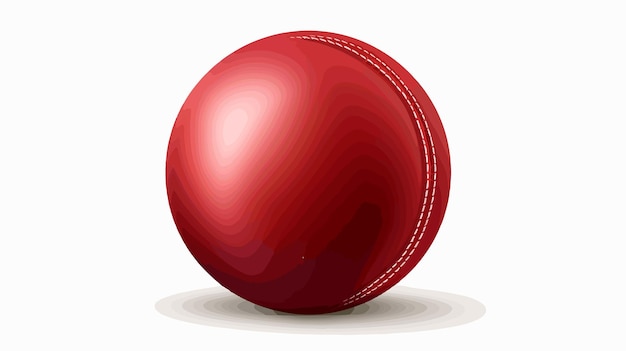 Traditional Red Leather Cricket Ball Vector Illustration