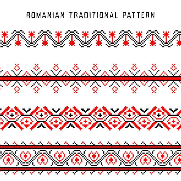 Vector traditional romanian embroidery pattern