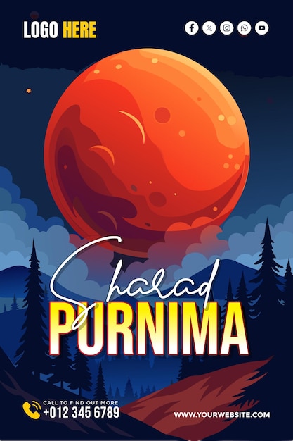 Vector traditional sharad purnima background for banner wallpaper copy space poster and flyer