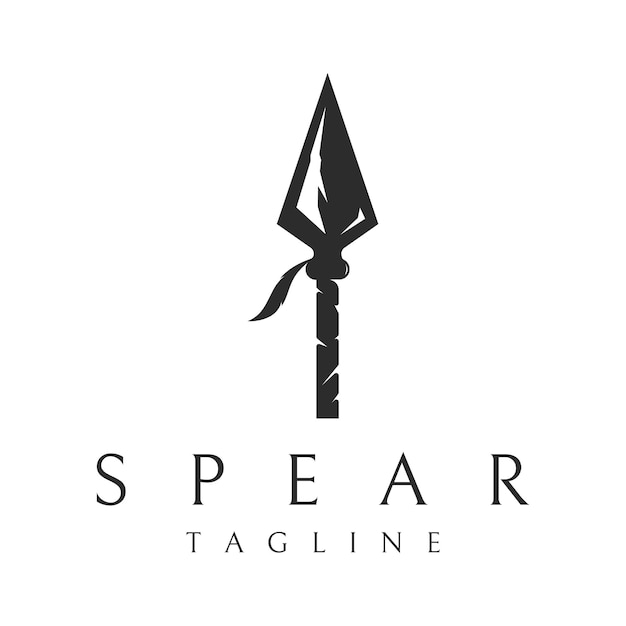 Traditional spear head and spear head logo template design for hunting