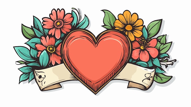 Traditional Style Heart Tattoo Sticker Design