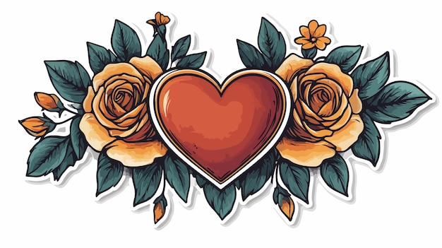 Traditional Style Heart Tattoo Sticker