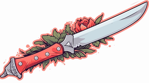 Vector traditional style knife tattoo sticker