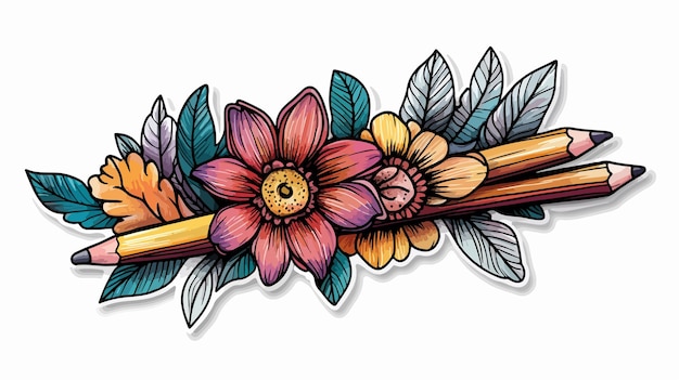 Vector traditional style tattoo sticker with colorful design