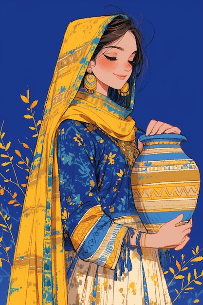 Vector traditional textiles of fata pakistan