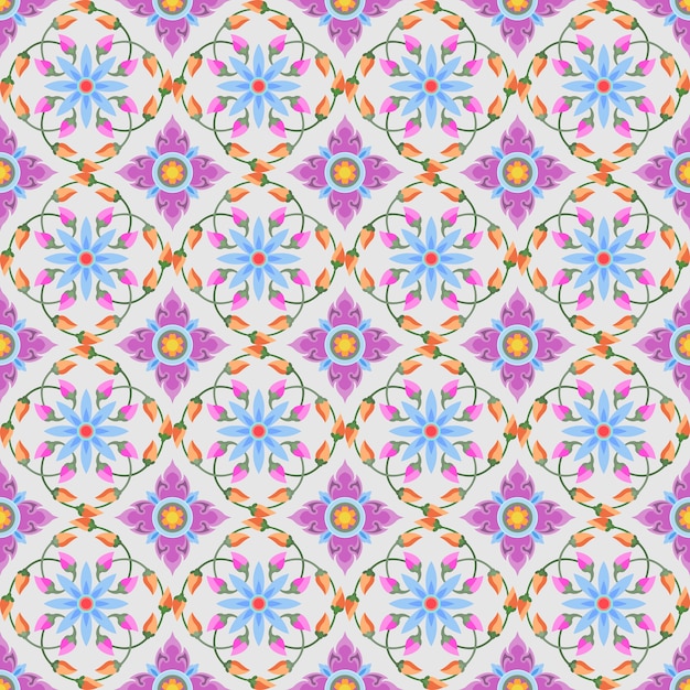 Traditional Thai art seamless pattern 