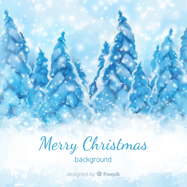 Traditional watercolor christmas background