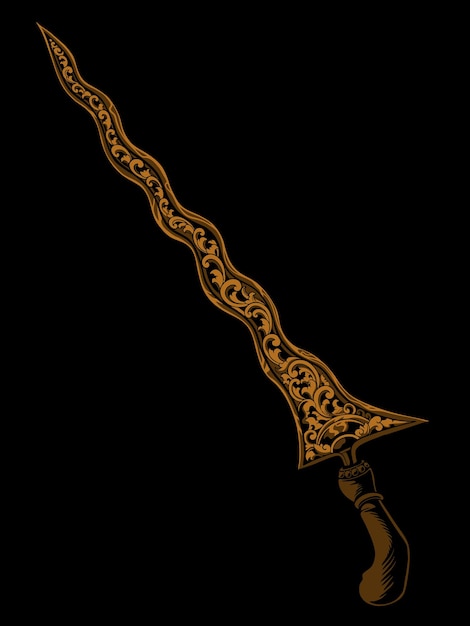 traditional weapon keris vector design