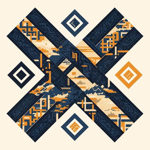 Vector traditional weavings of paro bhutan