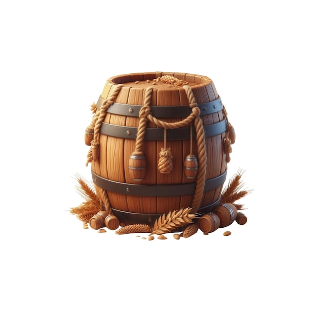 Traditional Wooden Barrel vector