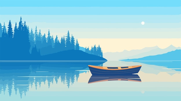 Traditional Wooden Paddleboat on Lake