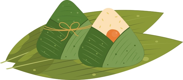 Vector traditional zongzi dumpling food dragon boat festival illustration graphic element