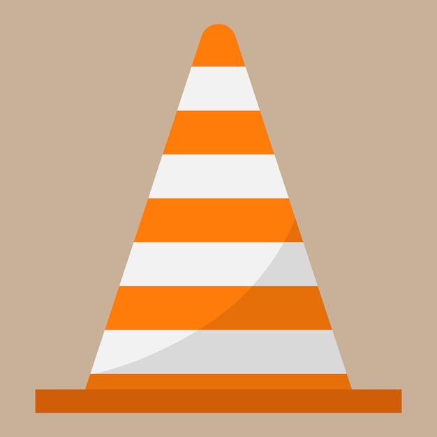 Traffic cone equipment for safety road Orange obstacle Made in cartoon flat style Vector illustration