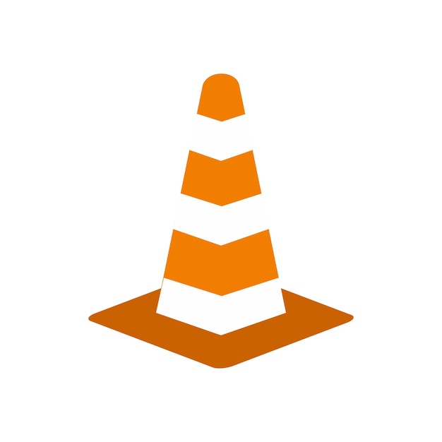 Traffic cone icon in flat style isolated on white background Warning symbol